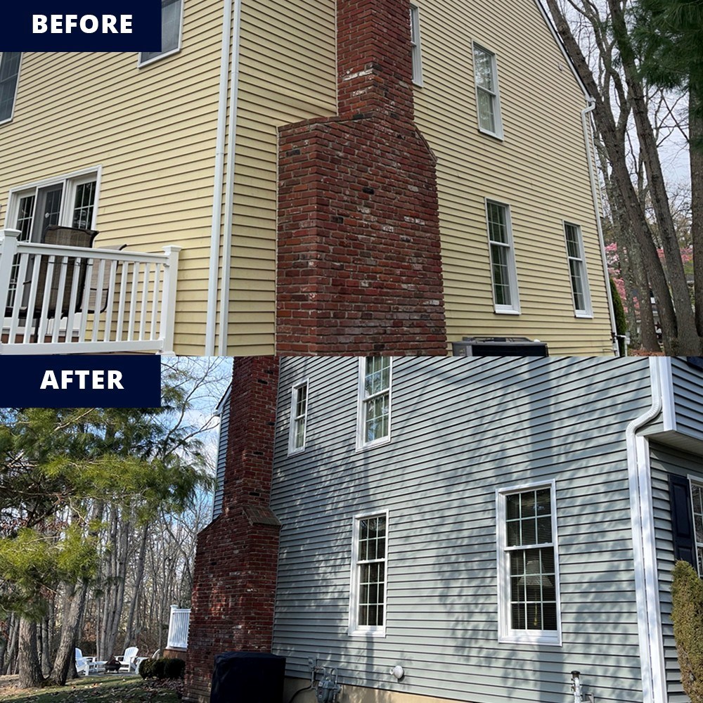 before and after of home with new siding intallation in new jersey
