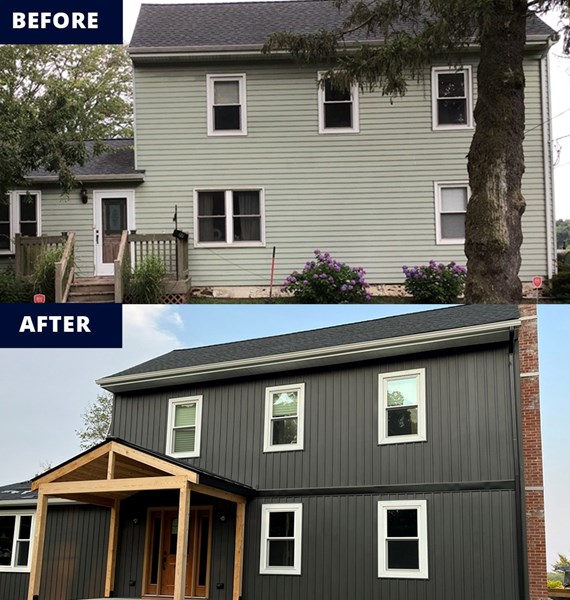new siding and trim installation before and after in new jersey