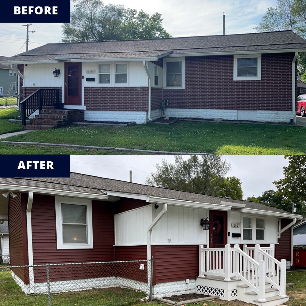 siding repair and replacement before and after