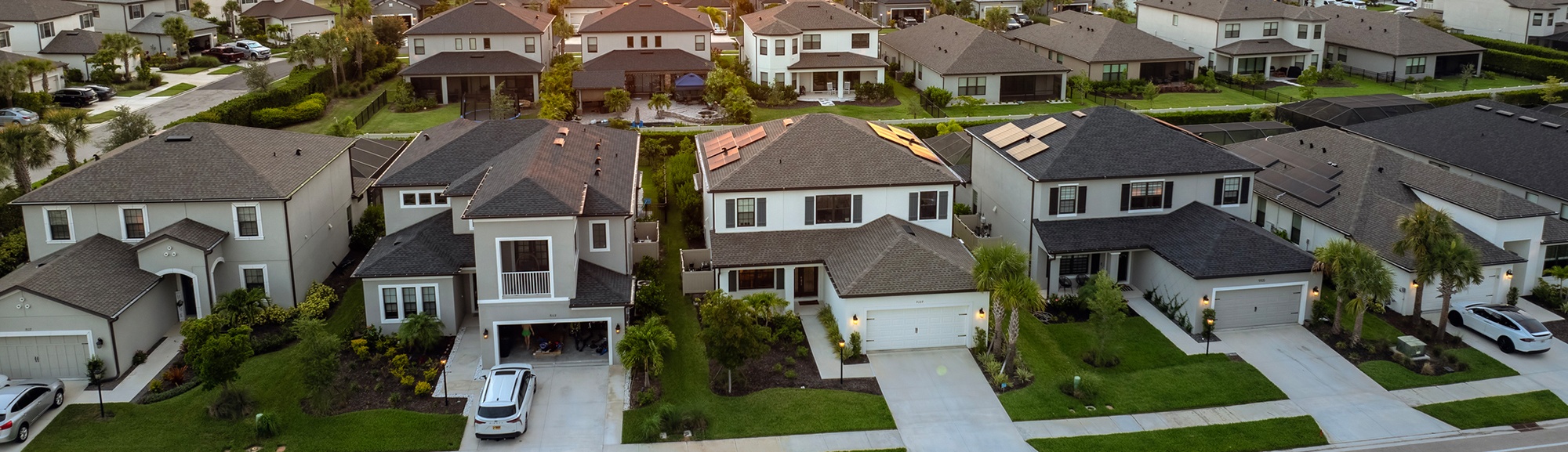residential neighborhood homes after High Point Roofing's services