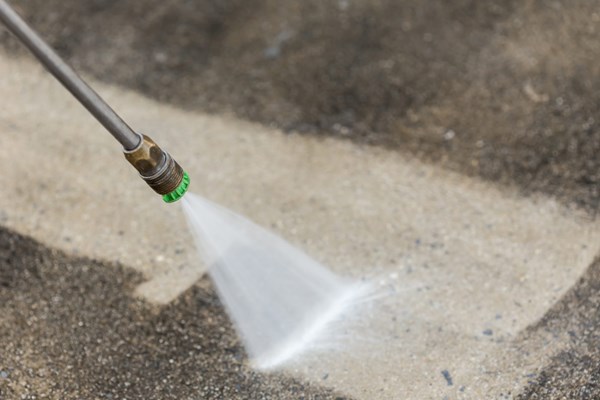 Pressure washer being used