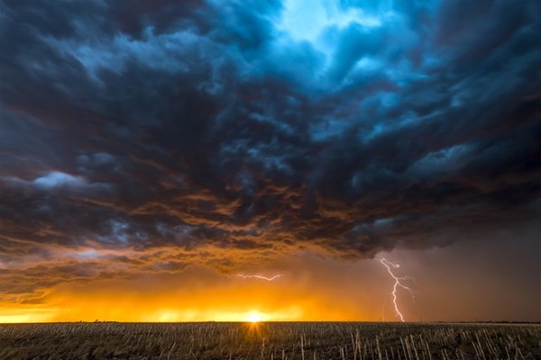 Storm clouds with lightning
