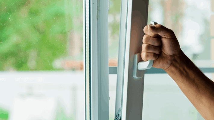Homeowner using a window handle