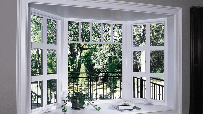 Bay window shown from the interior of a home in New Jersey